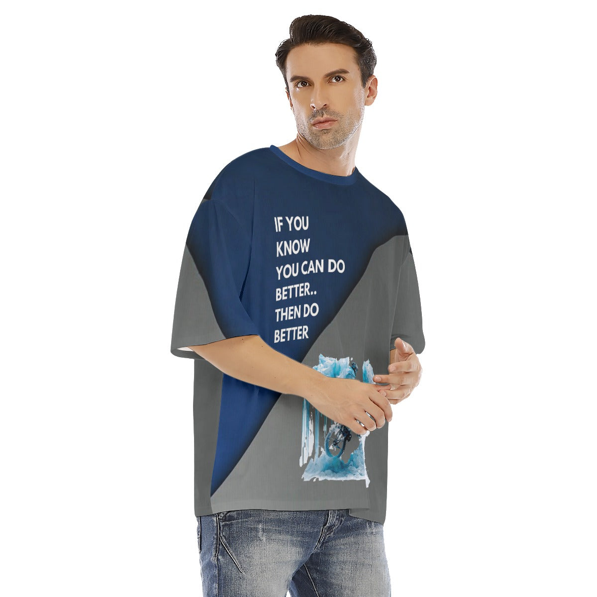 All-Over Print Men's Drop Shoulder T-shirt With Short Sleeve