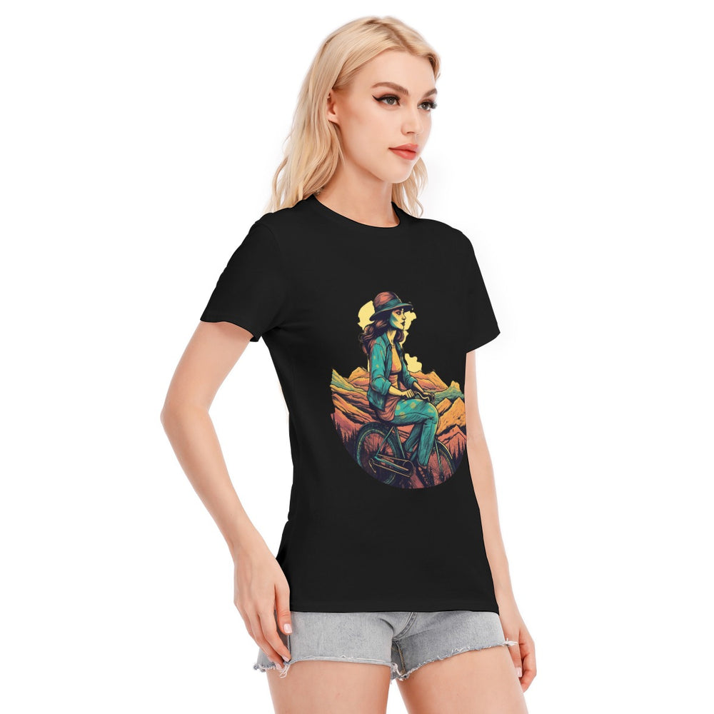 All-Over Print Women's Round Neck T-Shirt | 190GSM Cotton