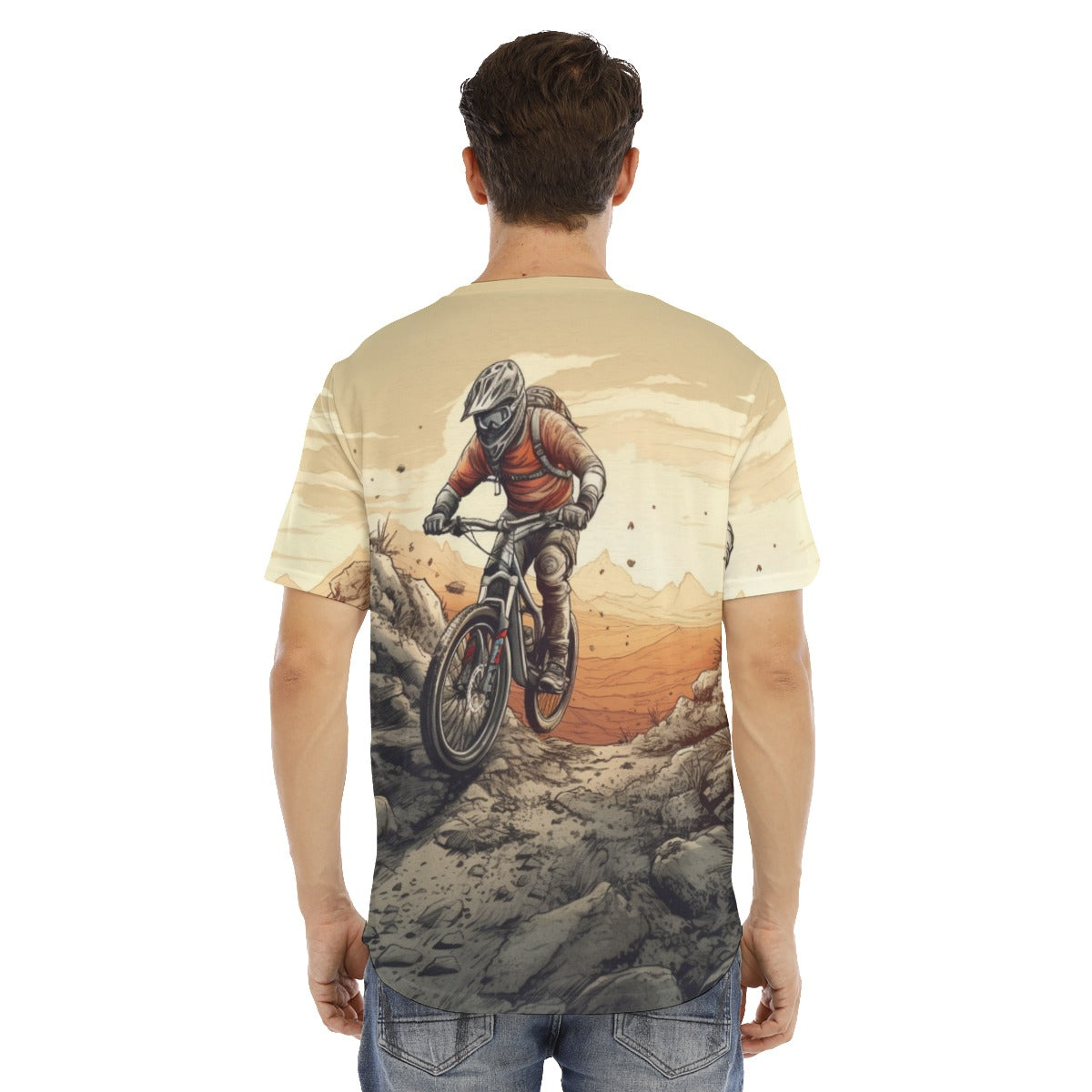 All-Over Print Men's Short Sleeve Rounded Hem T-shirt