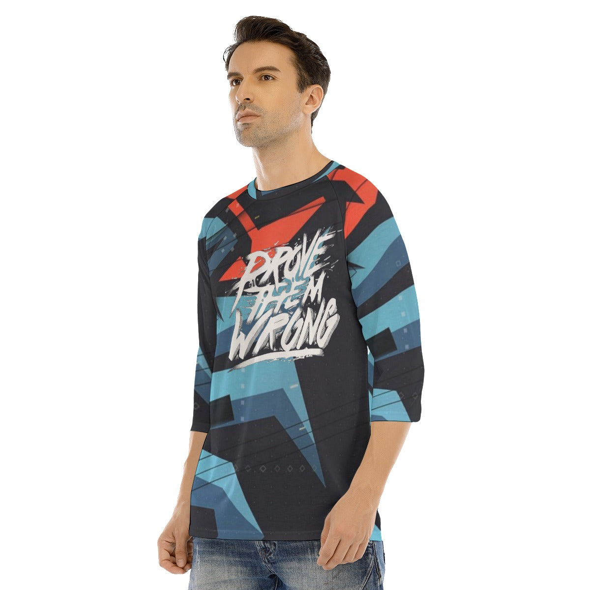 All-Over Print Men's O-neck Raglan Sleeve T-shirt