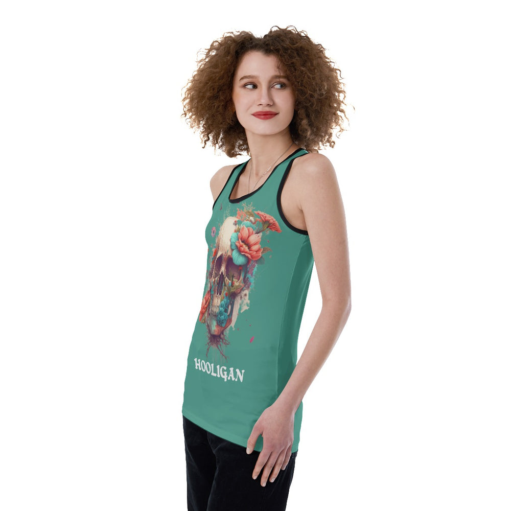 All-Over Print Women's Back Hollow Tank Top