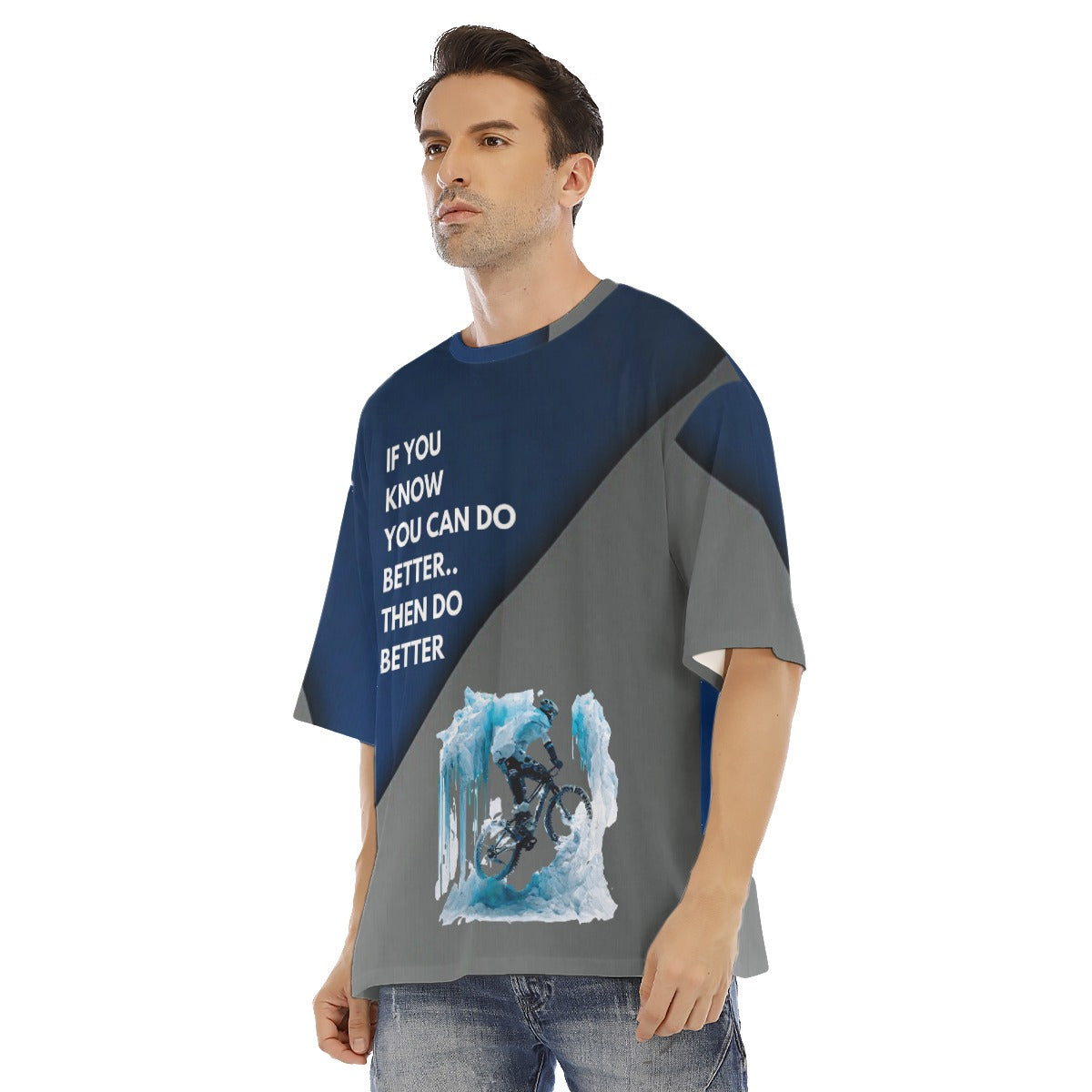 All-Over Print Men's Drop Shoulder T-shirt With Short Sleeve