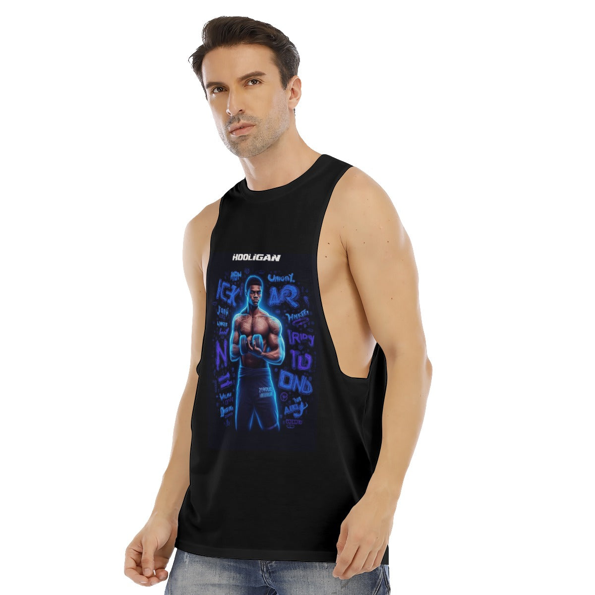 All-Over Print Men's O-neck Long Tank Top