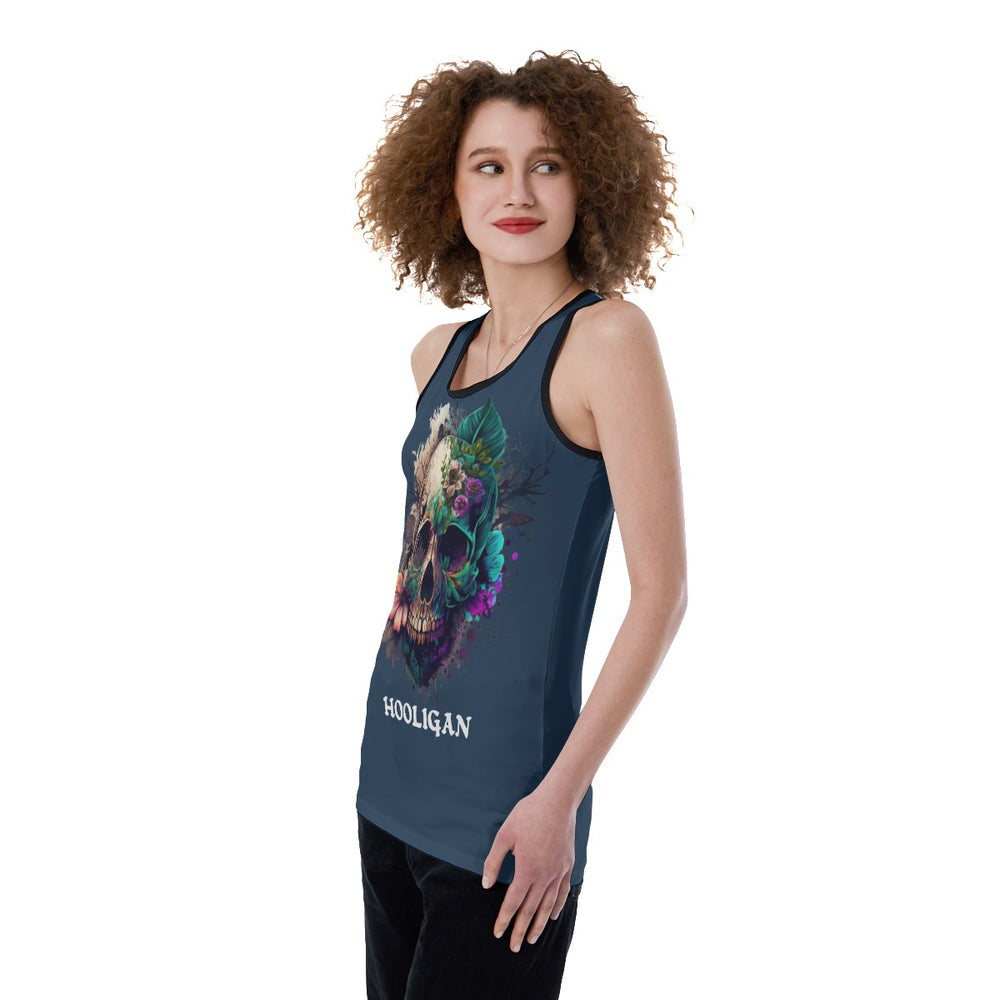 All-Over Print Women's Back Hollow Tank Top