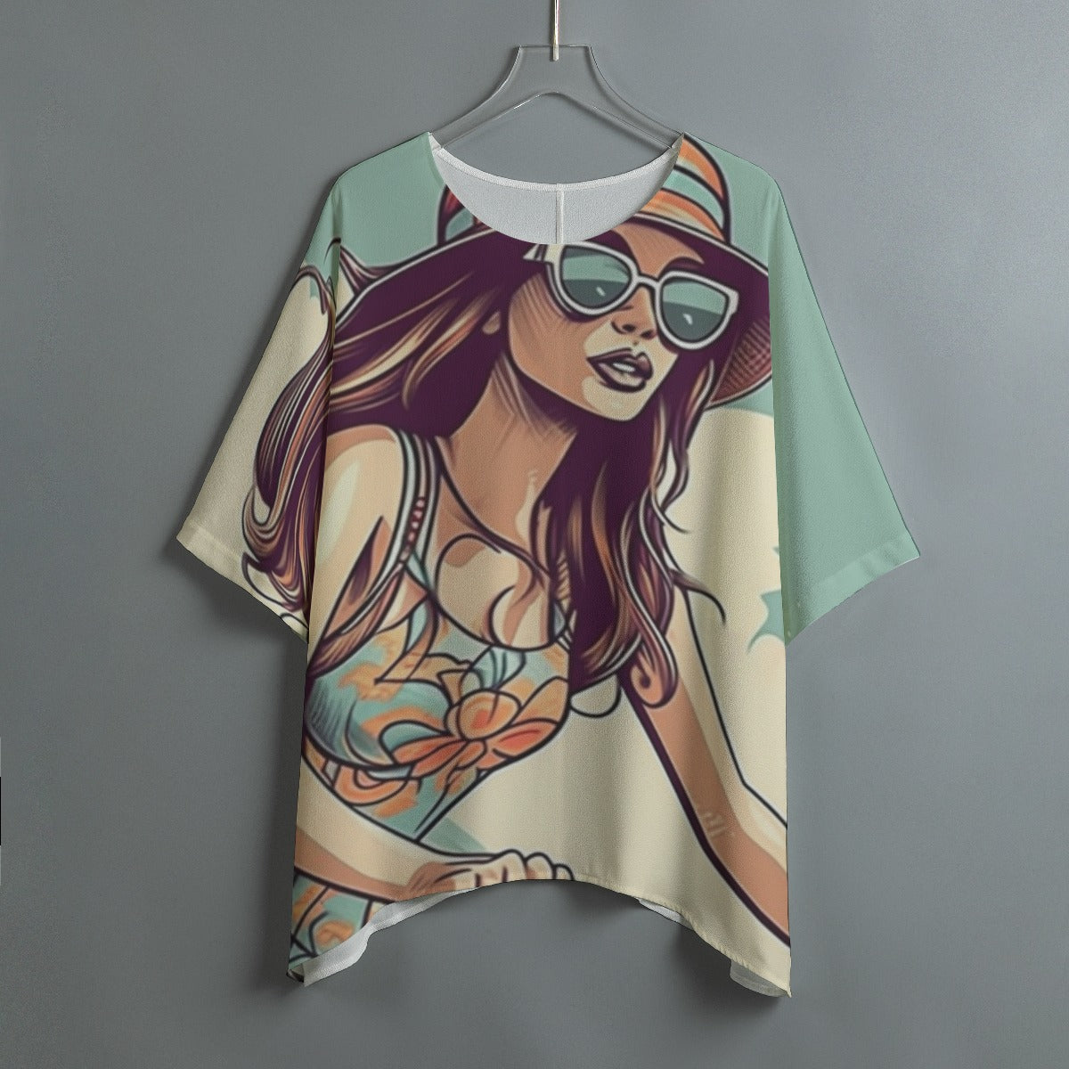All-Over Print Women's Bat Sleeve Shirt