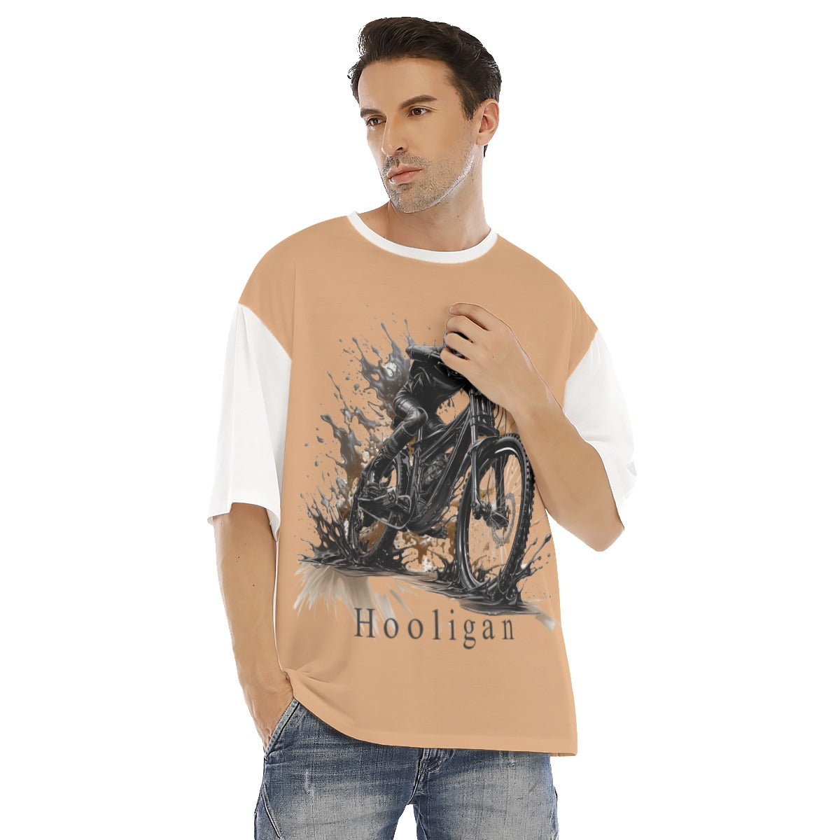 All-Over Print Men's Drop Shoulder T-shirt With Short Sleeve