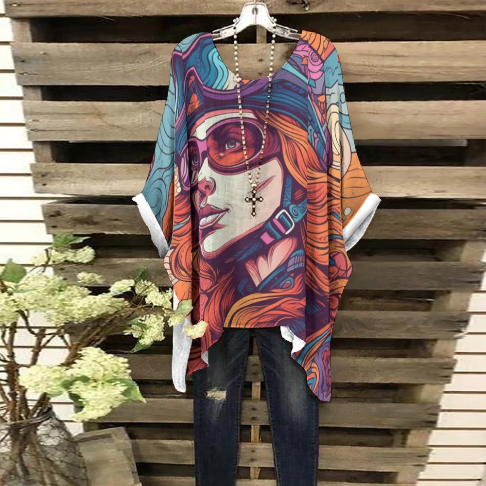 All-Over Print Women's Bat Sleeve Shirt