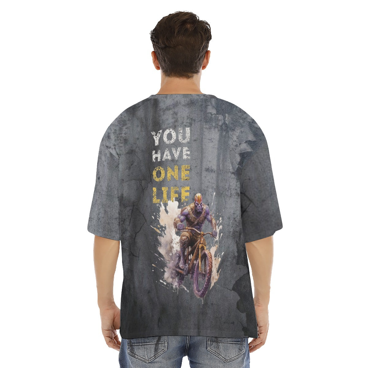 All-Over Print Men's Drop Shoulder T-shirt With Short Sleeve