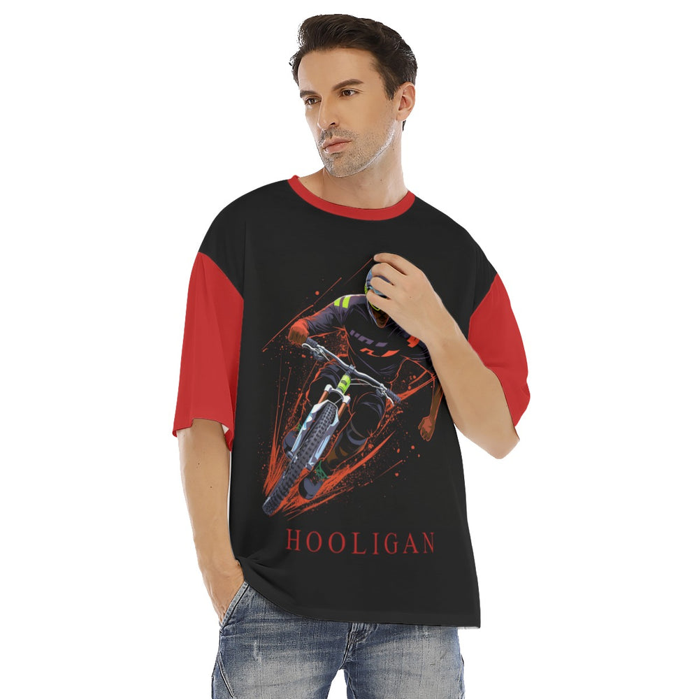 All-Over Print Men's Drop Shoulder T-shirt With Short Sleeve