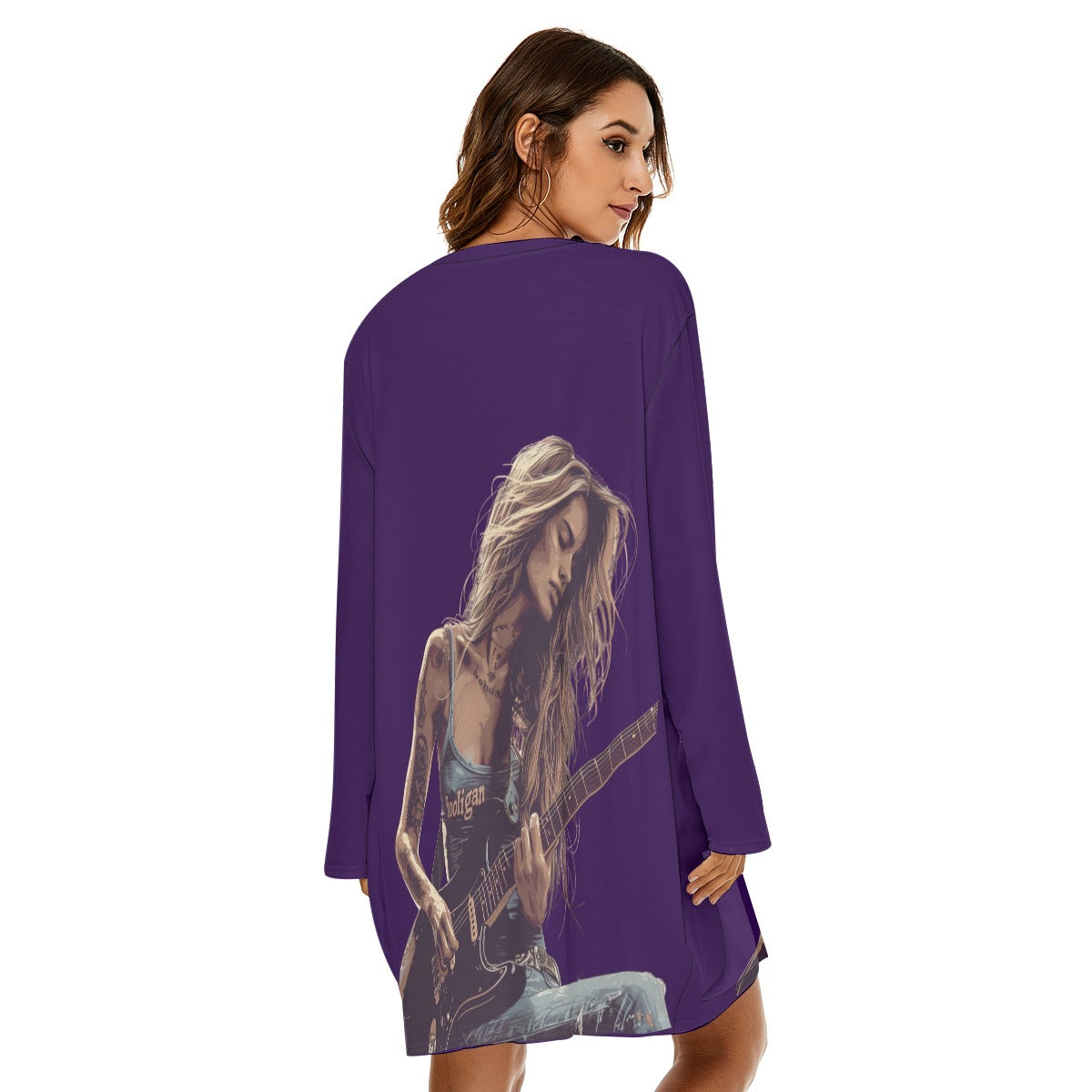 All-Over Print  Women's Loose Crew Neck Dress