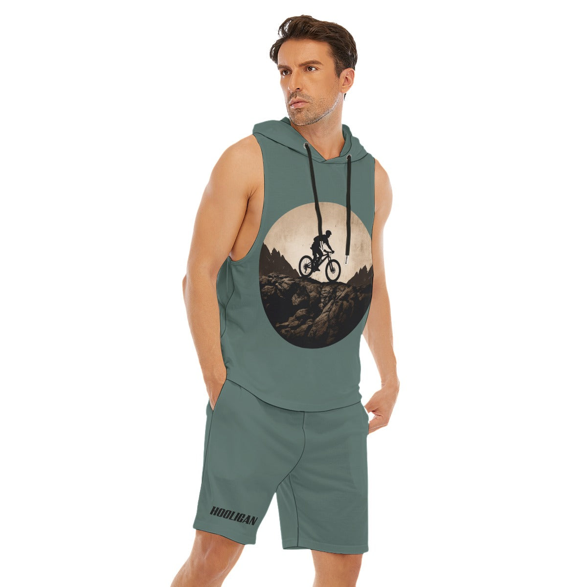 All-Over Print Men's Sleeveless Vest And Shorts Set