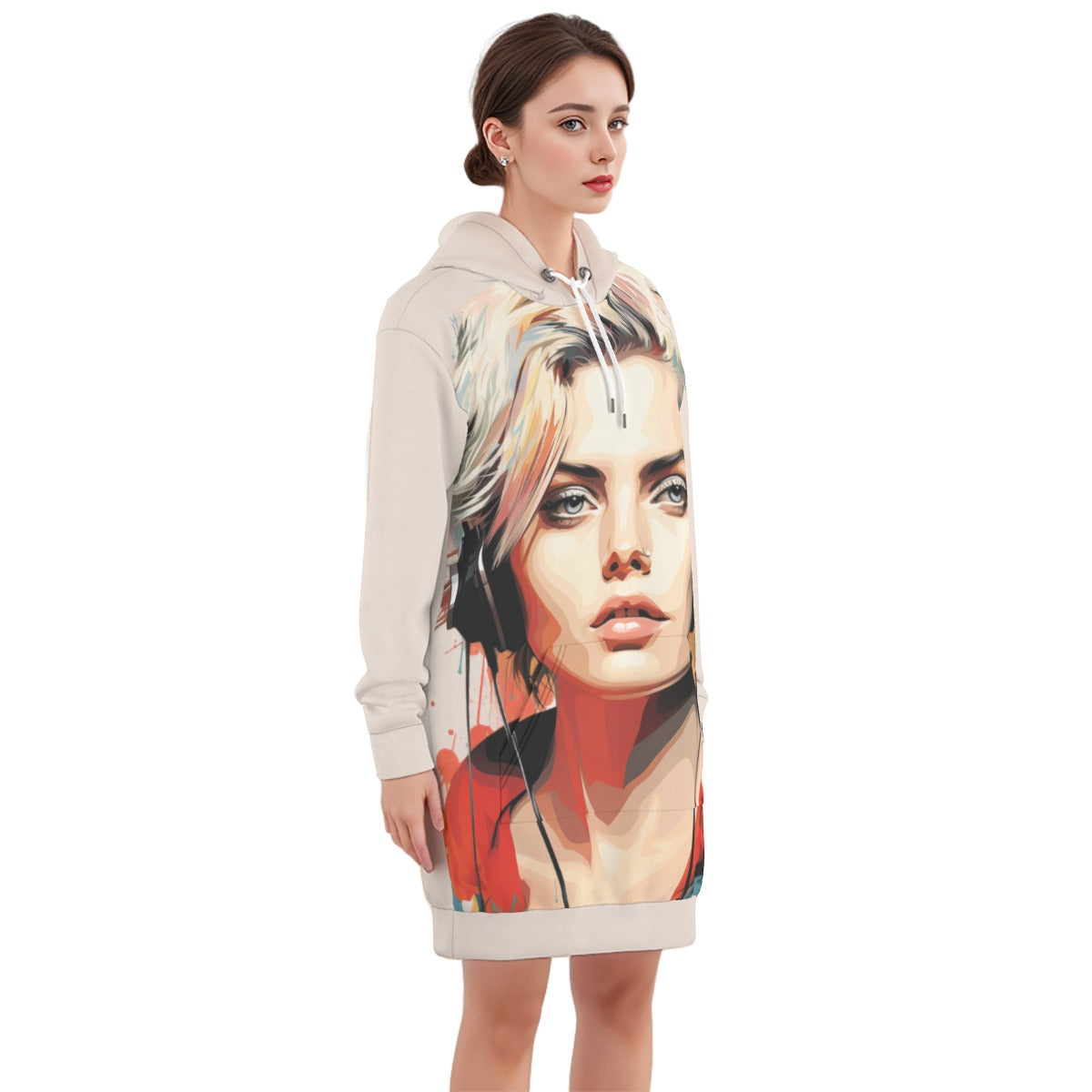 All-Over Print Women's Long Pullover Hoodie|310GMS Cotton