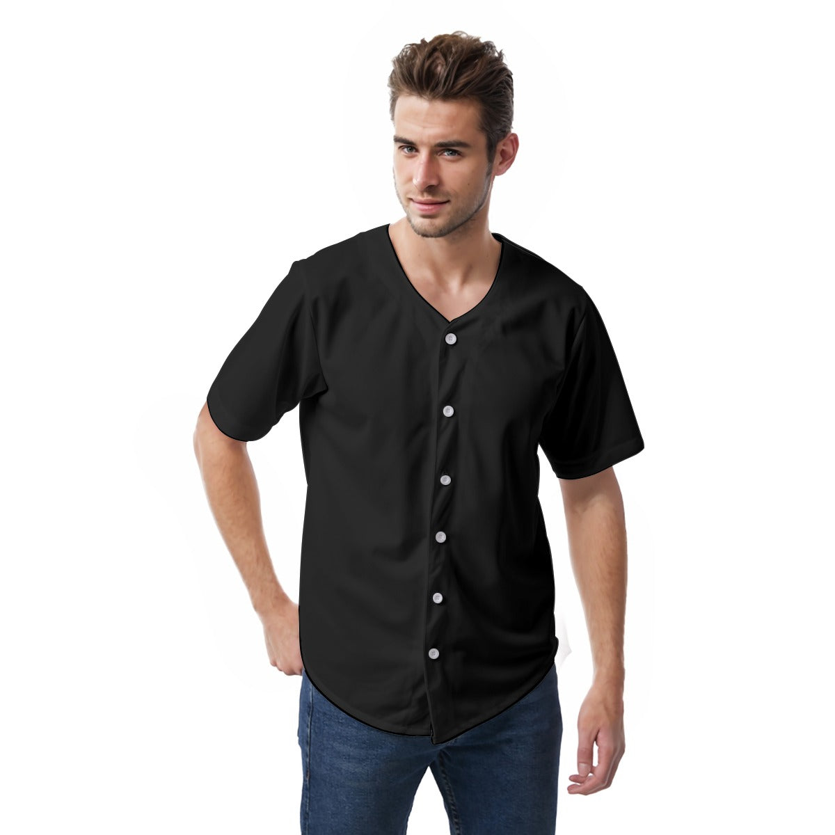 All-Over Print Men's Short Sleeve Baseball Jersey|220GM SKPO03