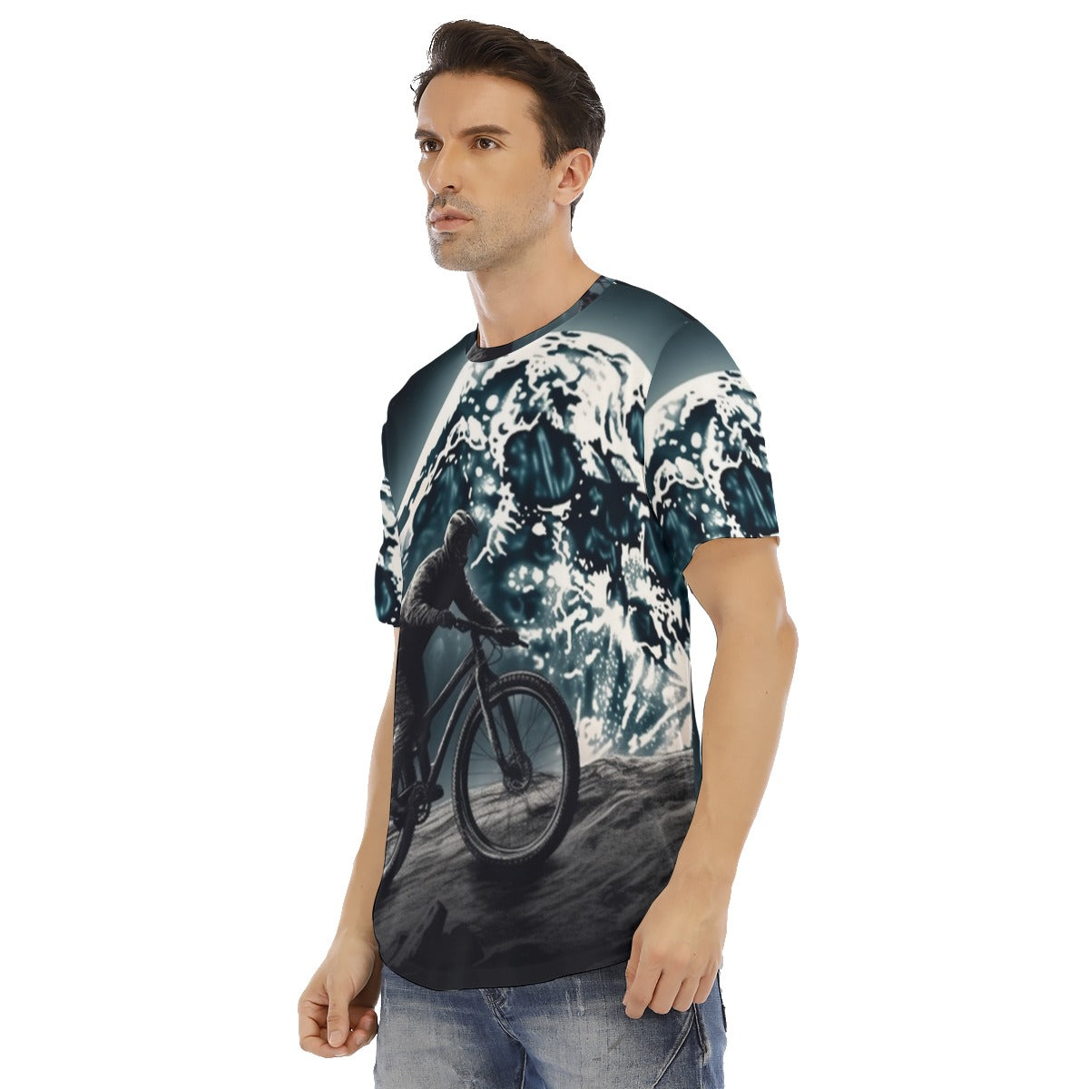 All-Over Print Men's Short Sleeve Rounded Hem T-shirt