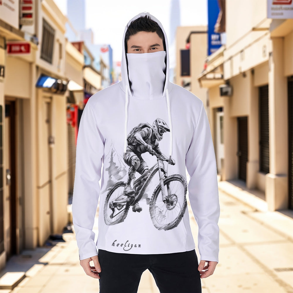 Eco-friendly All-Over Print Men's Masked Hoodie