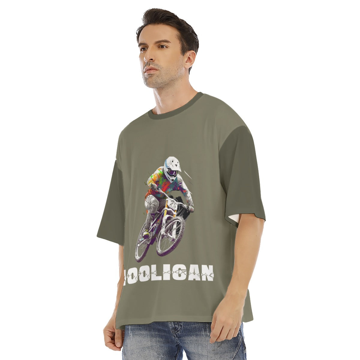 All-Over Print Men's Drop Shoulder T-shirt With Short Sleeve