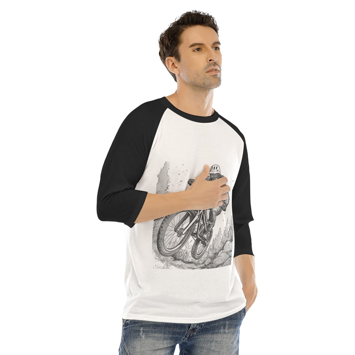 All-Over Print Men's O-neck Raglan Sleeve T-shirt