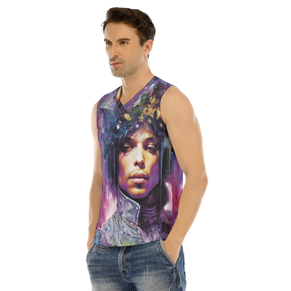 All-Over Print Men's V-neck Tank Top