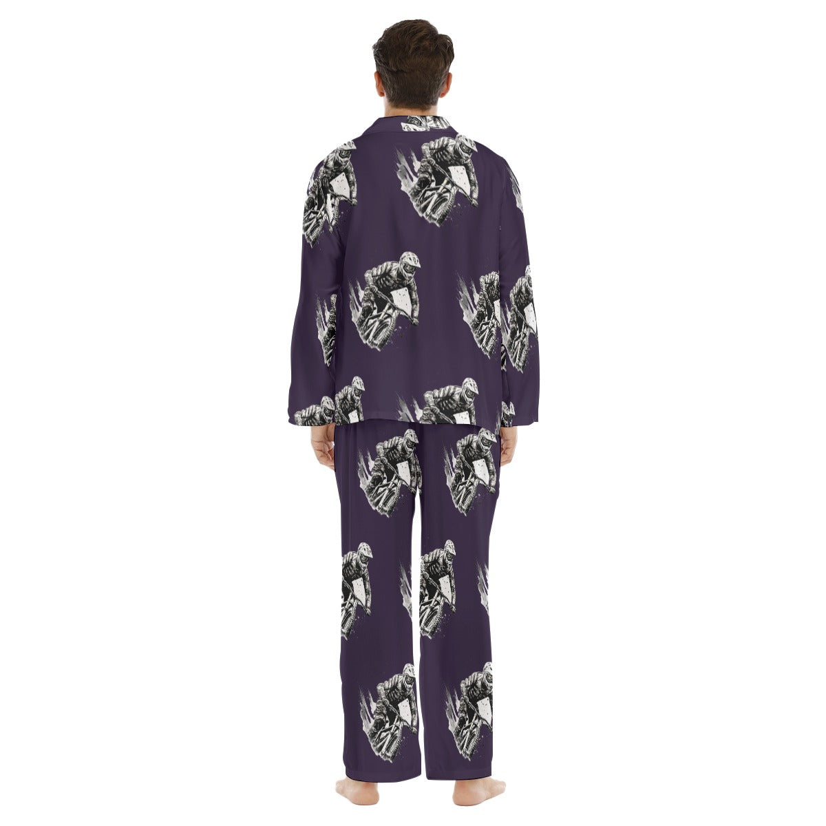 All-Over Print Men's Lapel Pajama Set