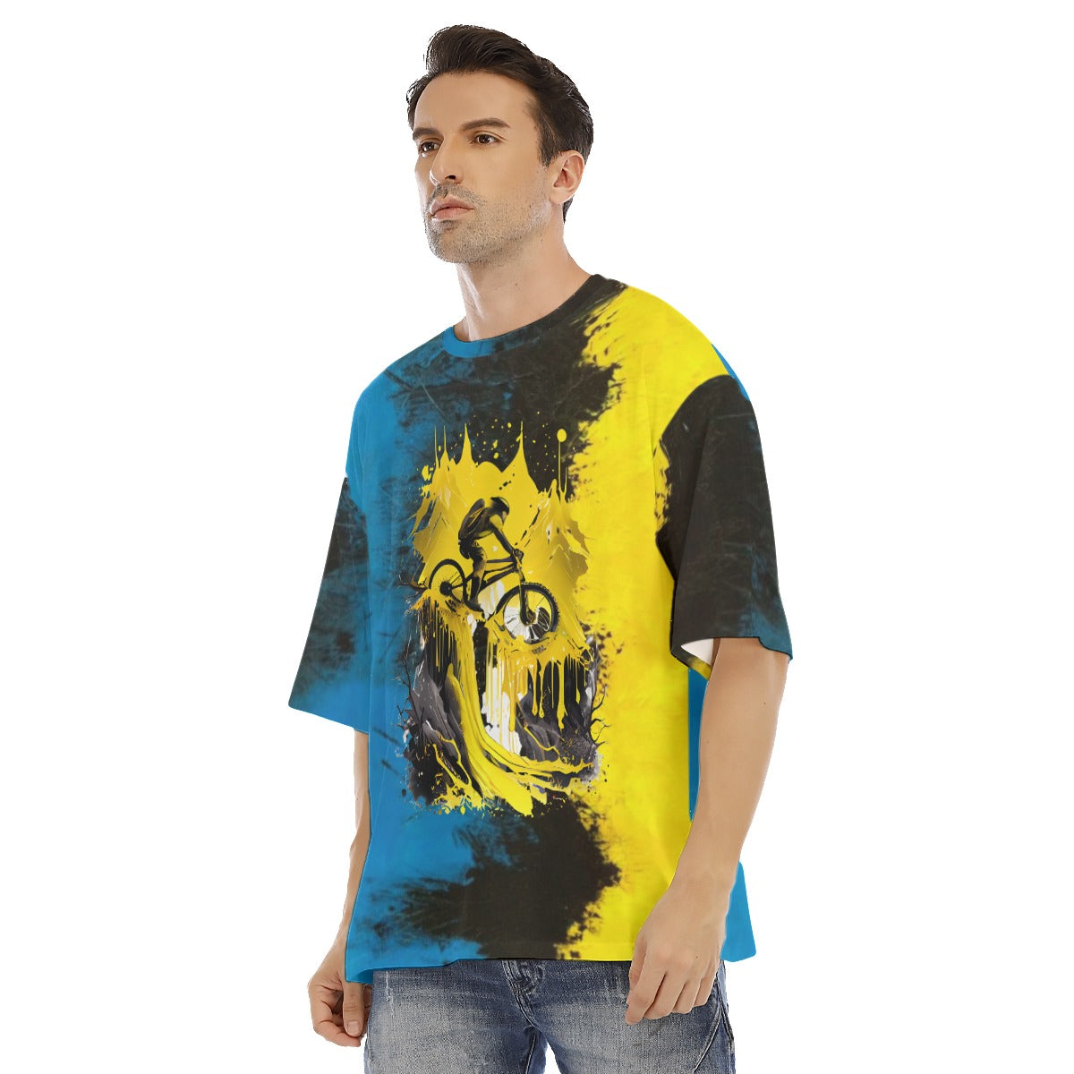 All-Over Print Men's Drop Shoulder T-shirt With Short Sleeve