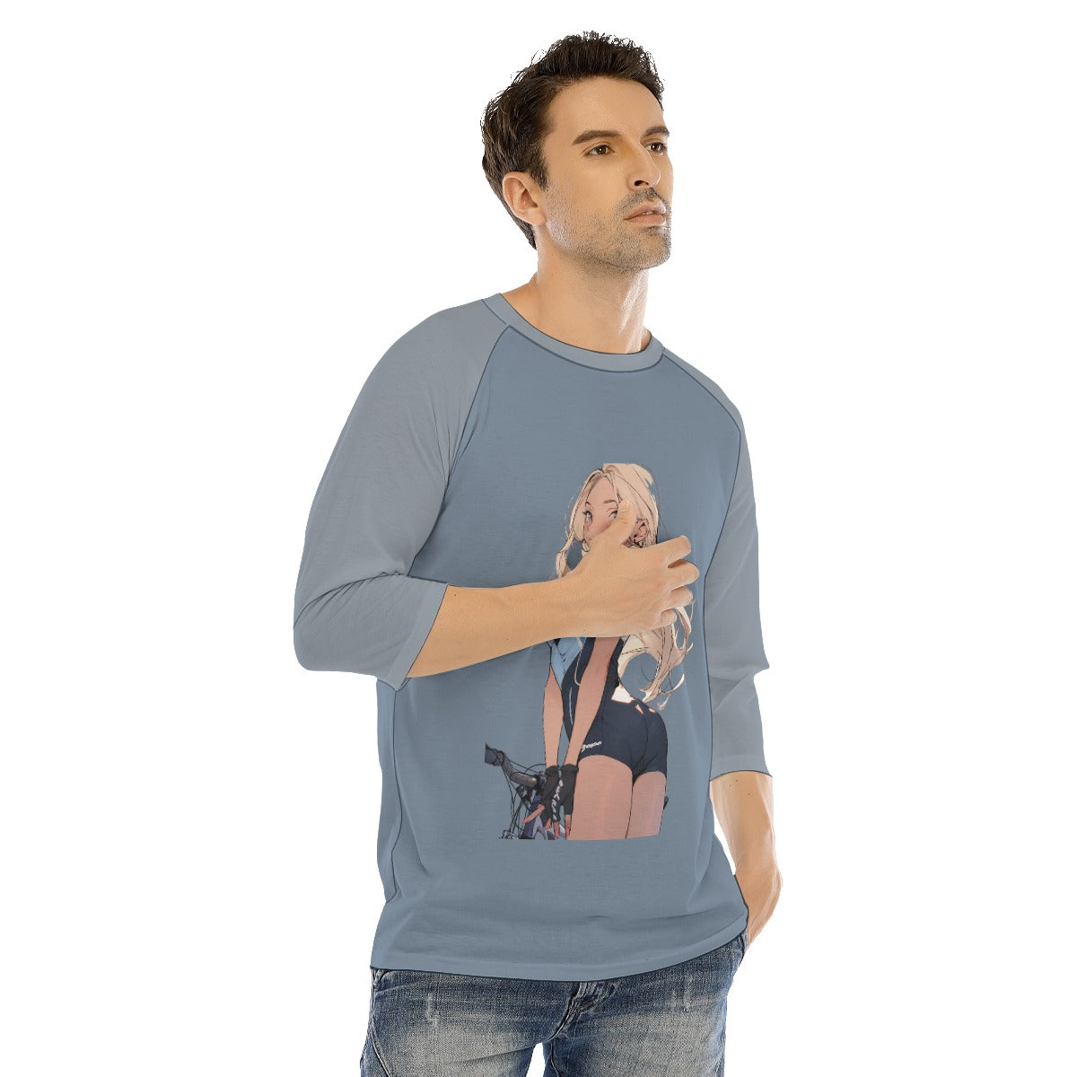 All-Over Print Men's O-neck Raglan Sleeve T-shirt