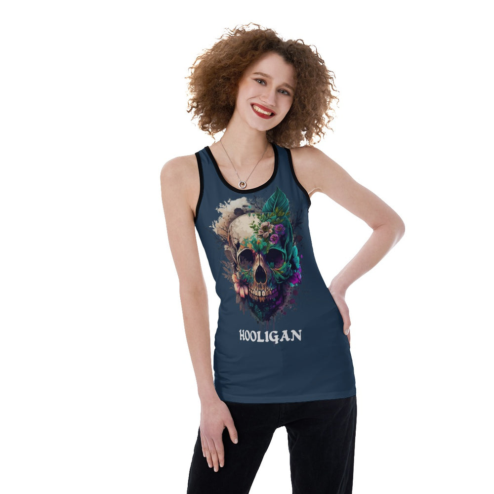 All-Over Print Women's Back Hollow Tank Top