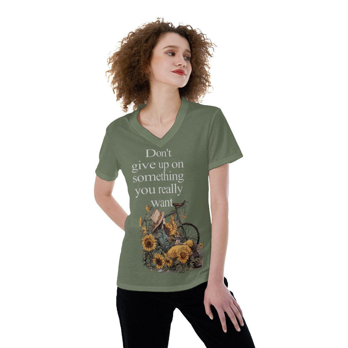 All-Over Print V-neck Women's T-shirt