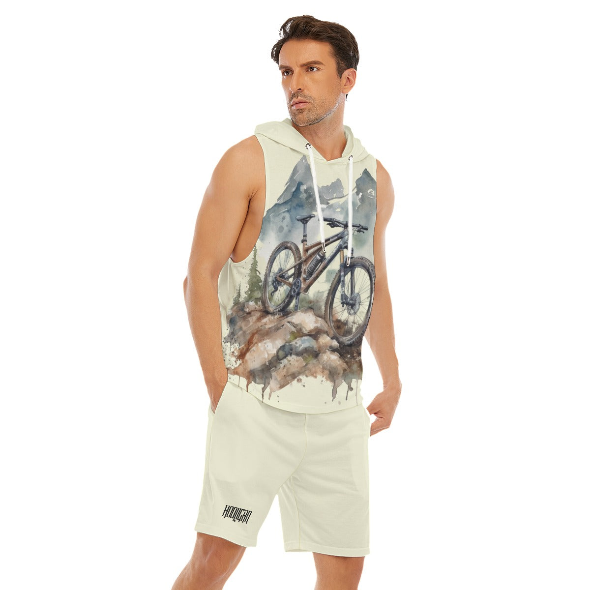 All-Over Print Men's Sleeveless Vest And Shorts Set