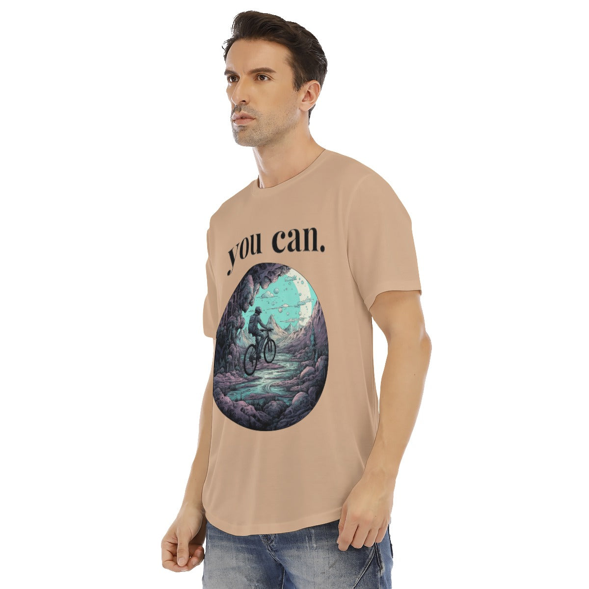 All-Over Print Men's Short Sleeve Rounded Hem T-shirt