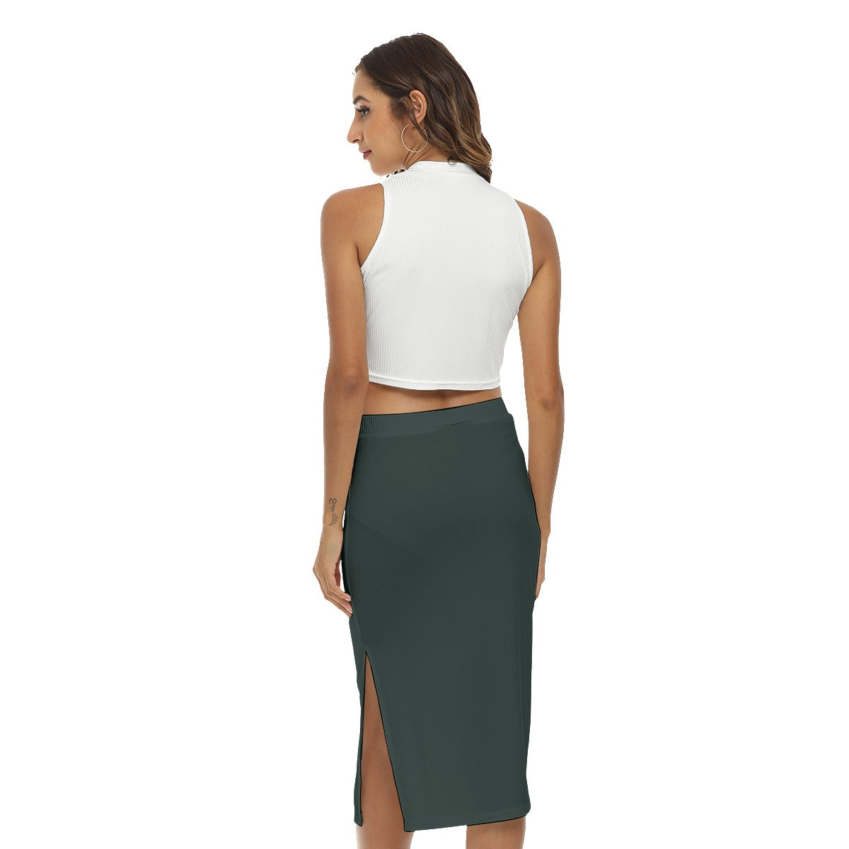 All-Over Print Women's Tank Top & Split High Skirt Set