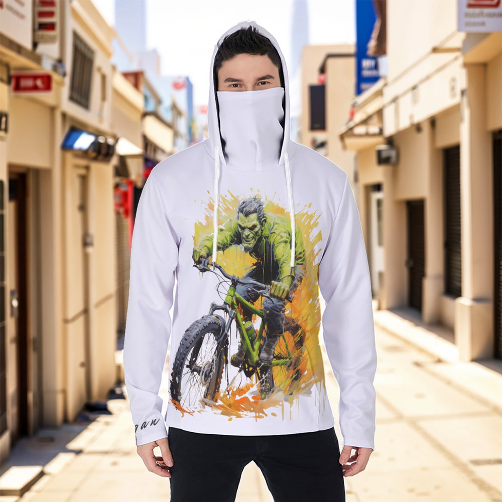 Eco-friendly All-Over Print Men's Masked Hoodie