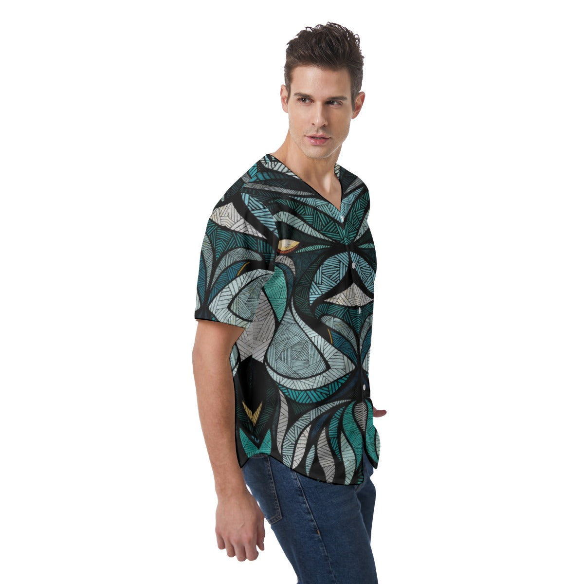 All-Over Print Men's Short Sleeve Baseball Jersey