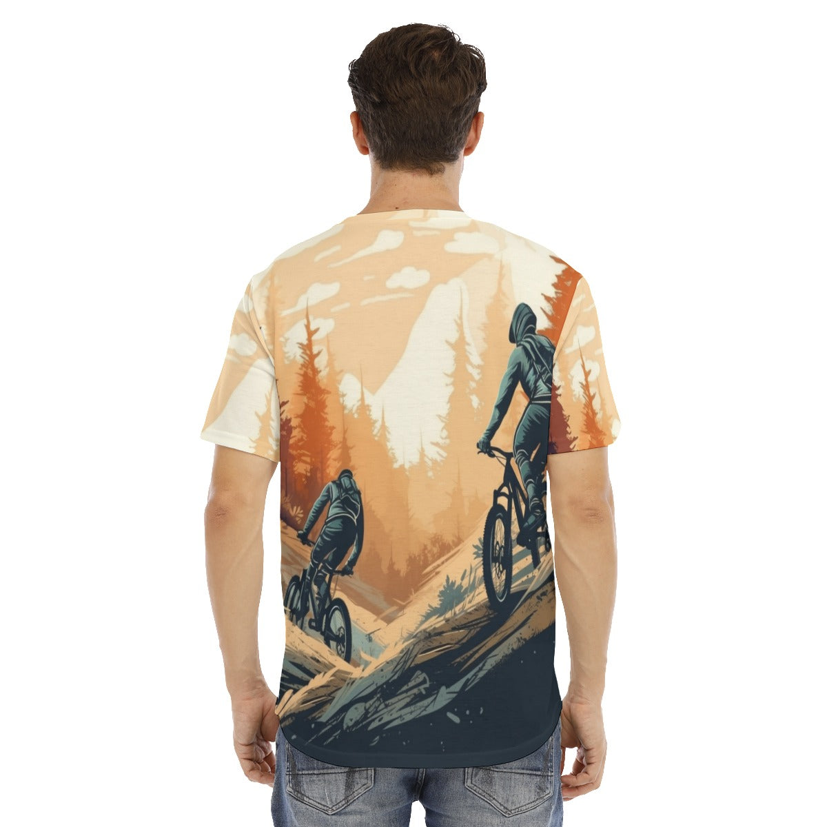 All-Over Print Men's Short Sleeve Rounded Hem T-shirt