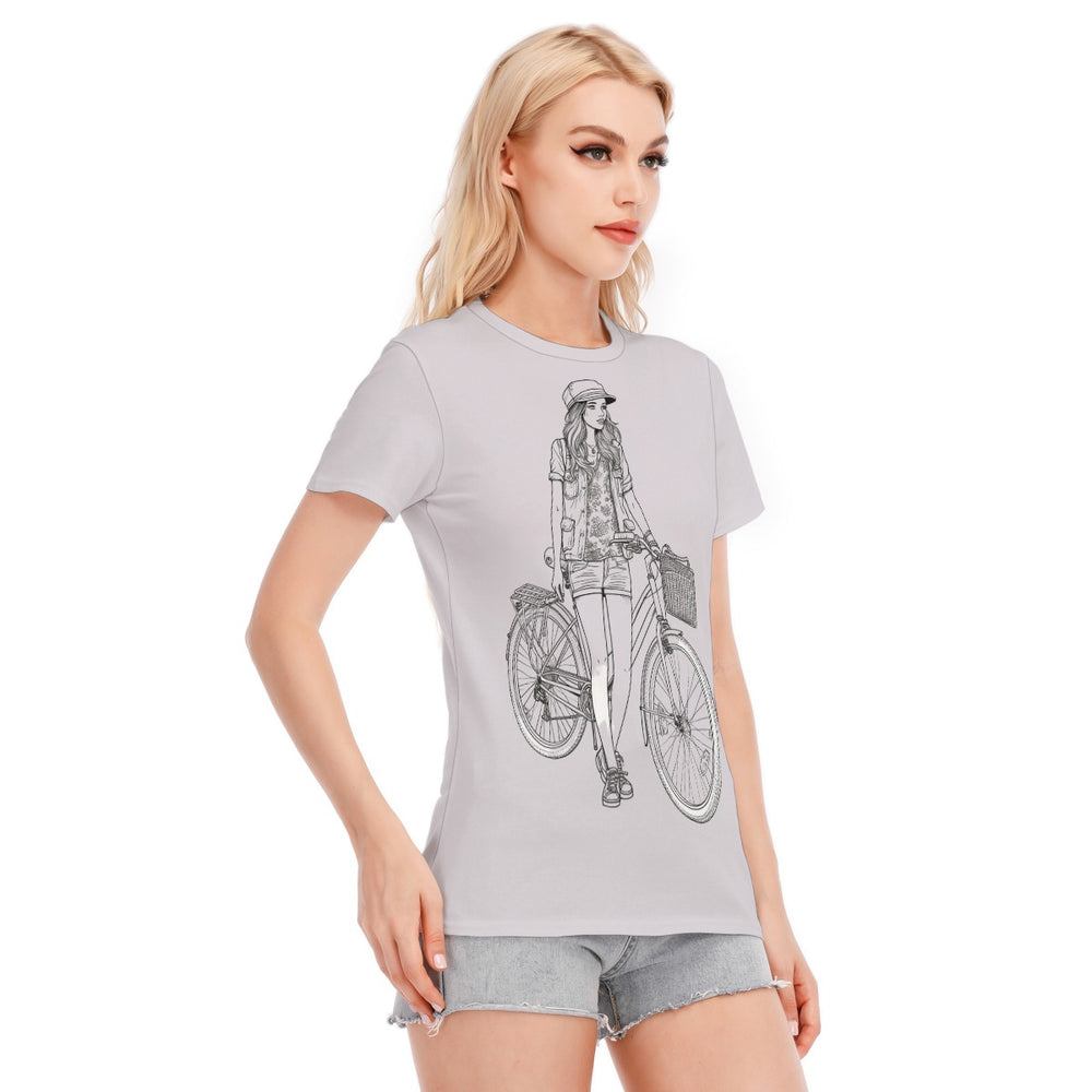 All-Over Print Women's Round Neck T-Shirt | 190GSM Cotton