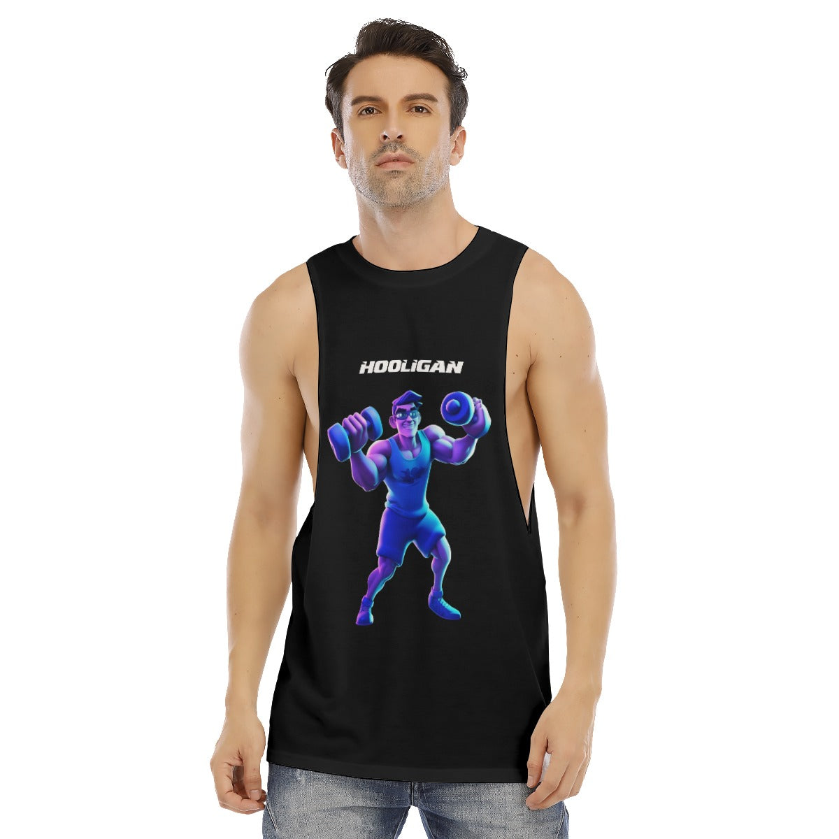 All-Over Print Men's O-neck Long Tank Top