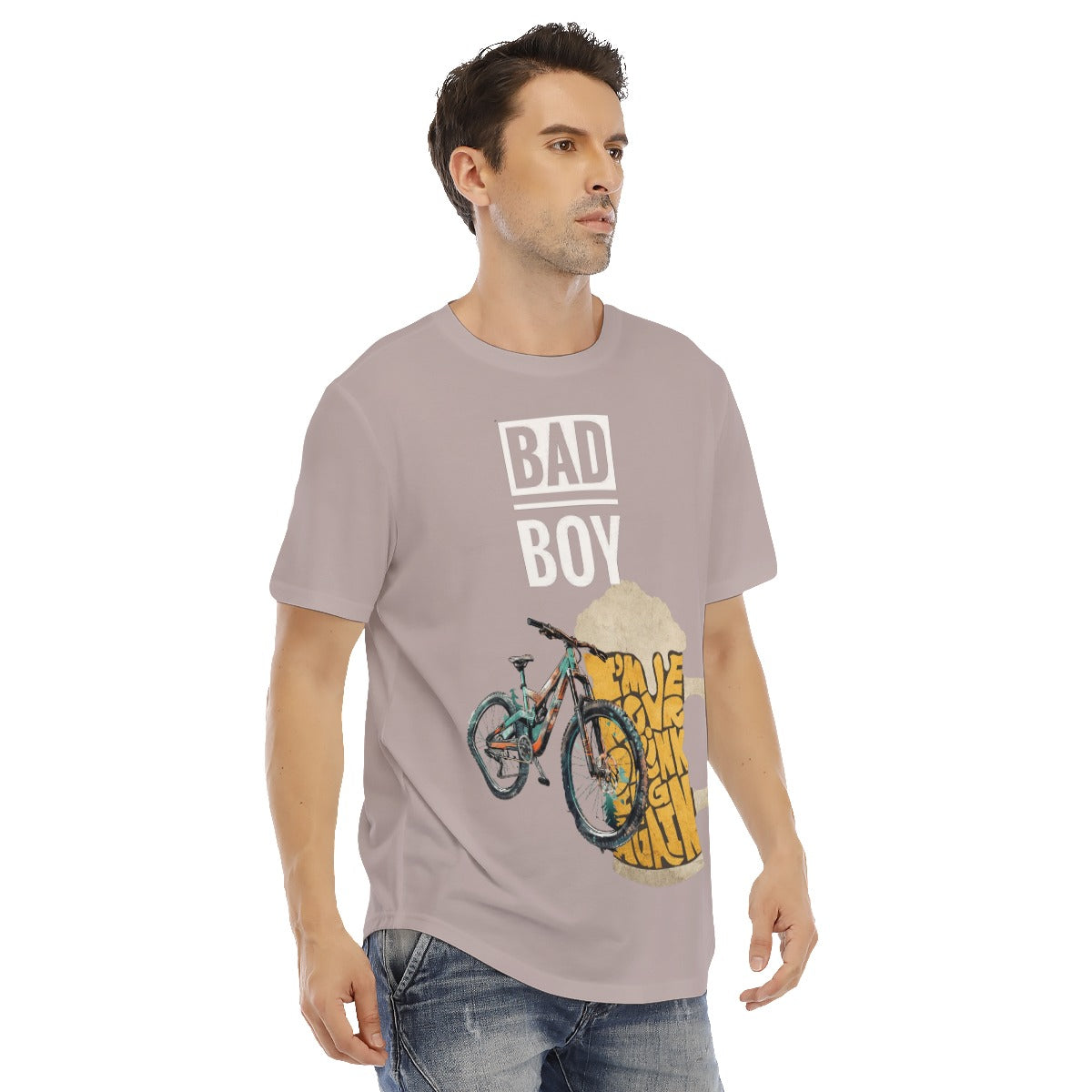 All-Over Print Men's Short Sleeve Rounded Hem T-shirt