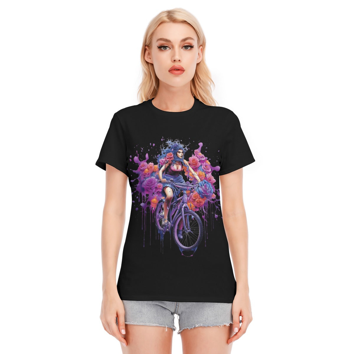 All-Over Print Women's Round Neck T-Shirt | 190GSM Cotton