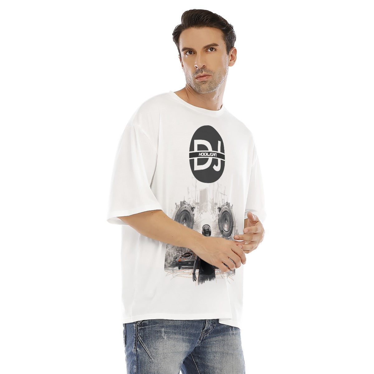 All-Over Print Men's Drop Shoulder T-shirt With Short Sleeve