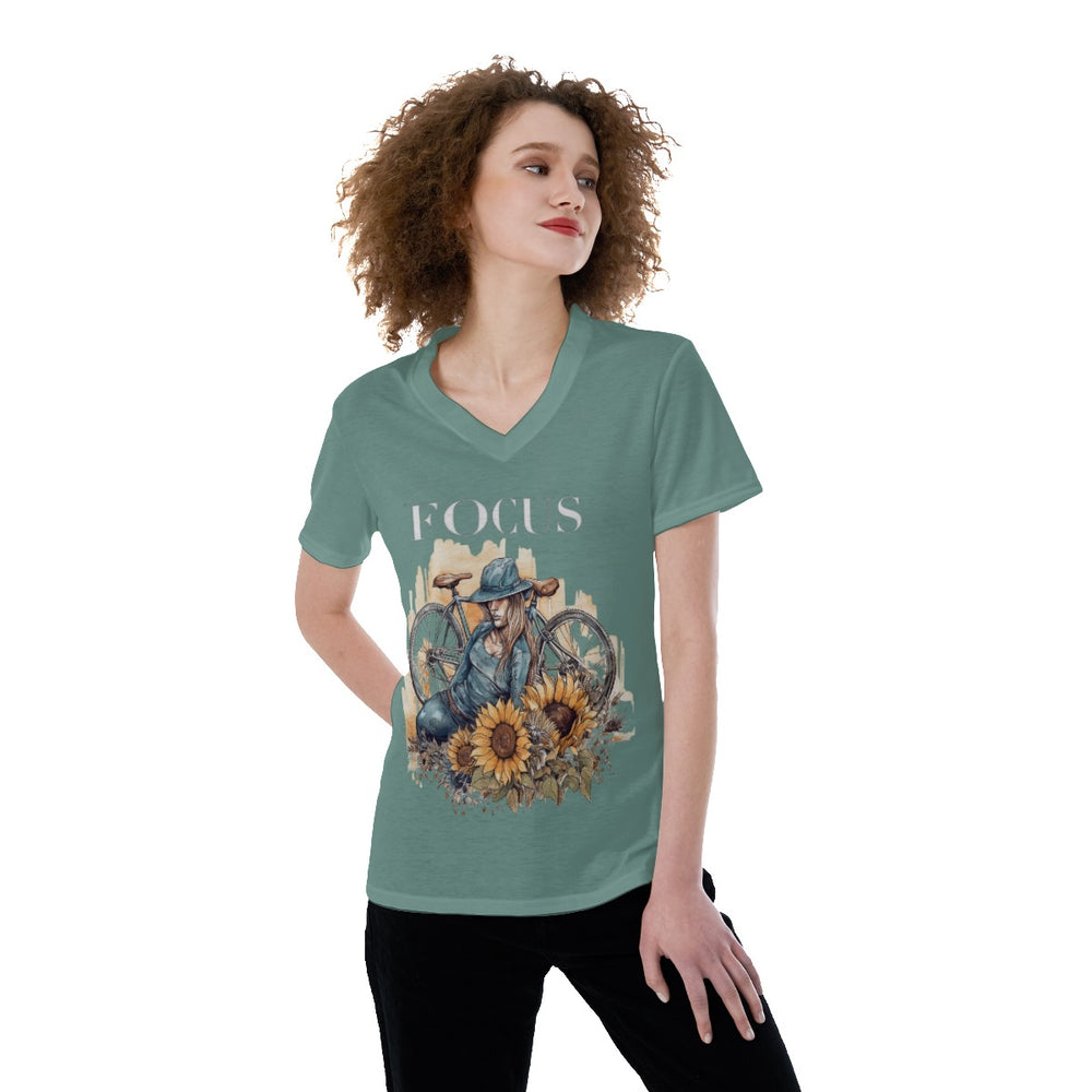 All-Over Print V-neck Women's T-shirt