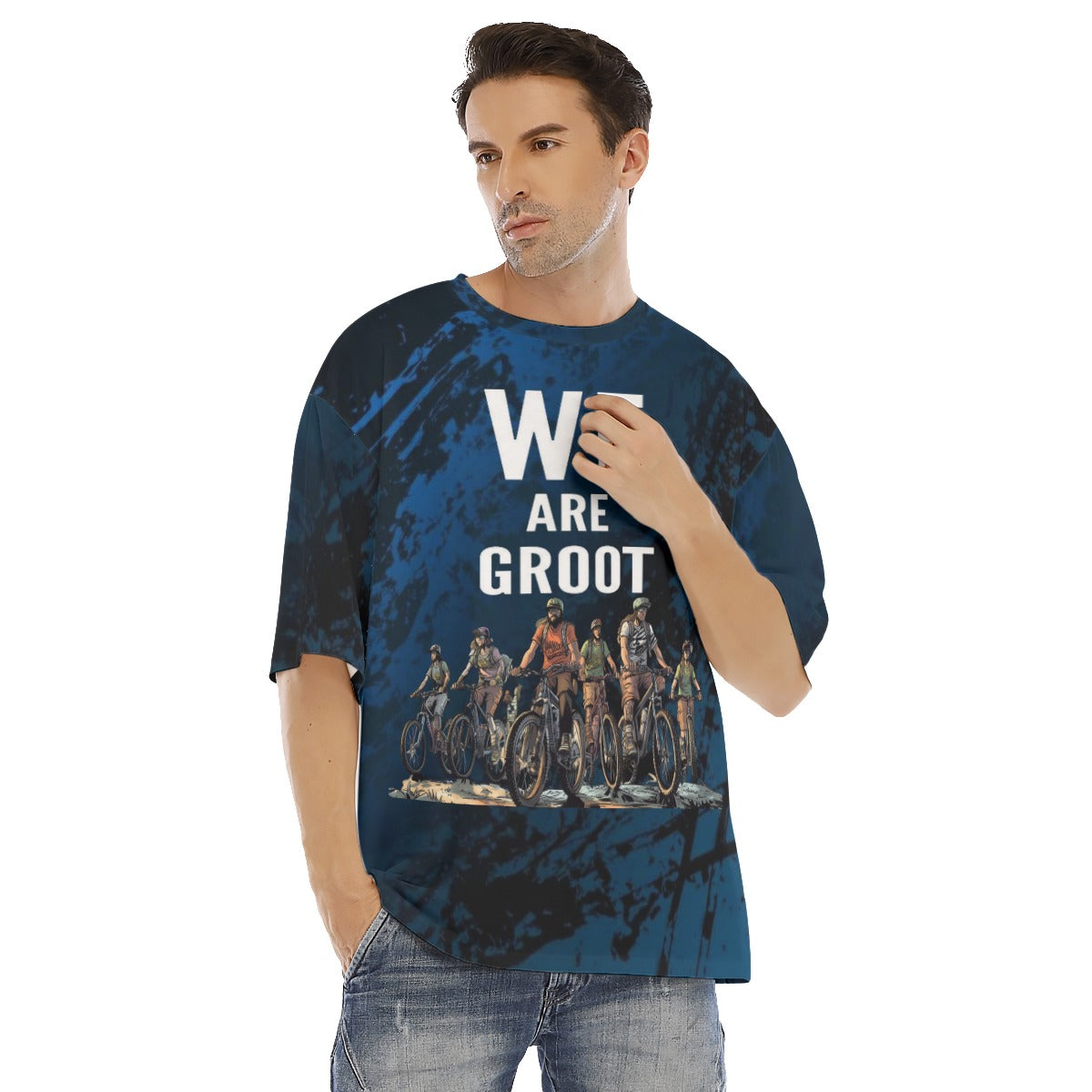 All-Over Print Men's Drop Shoulder T-shirt With Short Sleeve