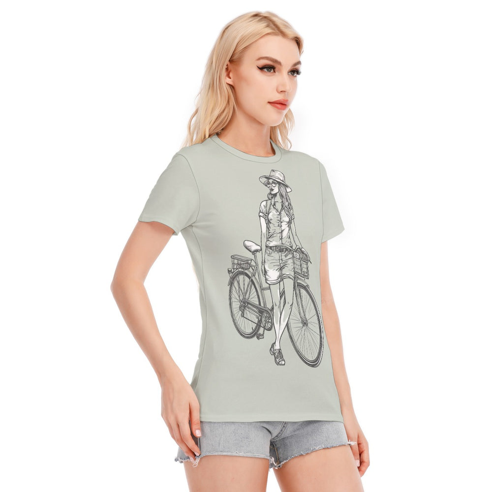 All-Over Print Women's Round Neck T-Shirt | 190GSM Cotton