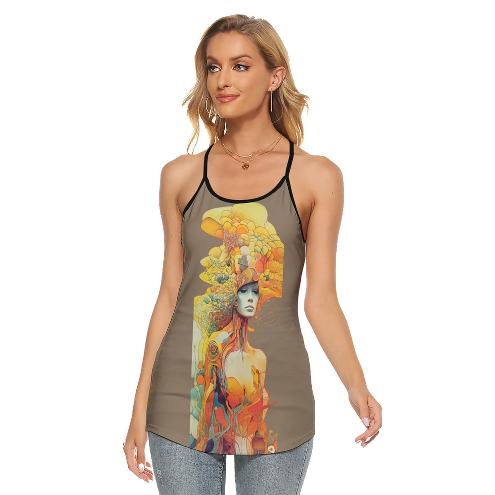 All-Over Print Women's Criss-Cross Open Back Tank Top