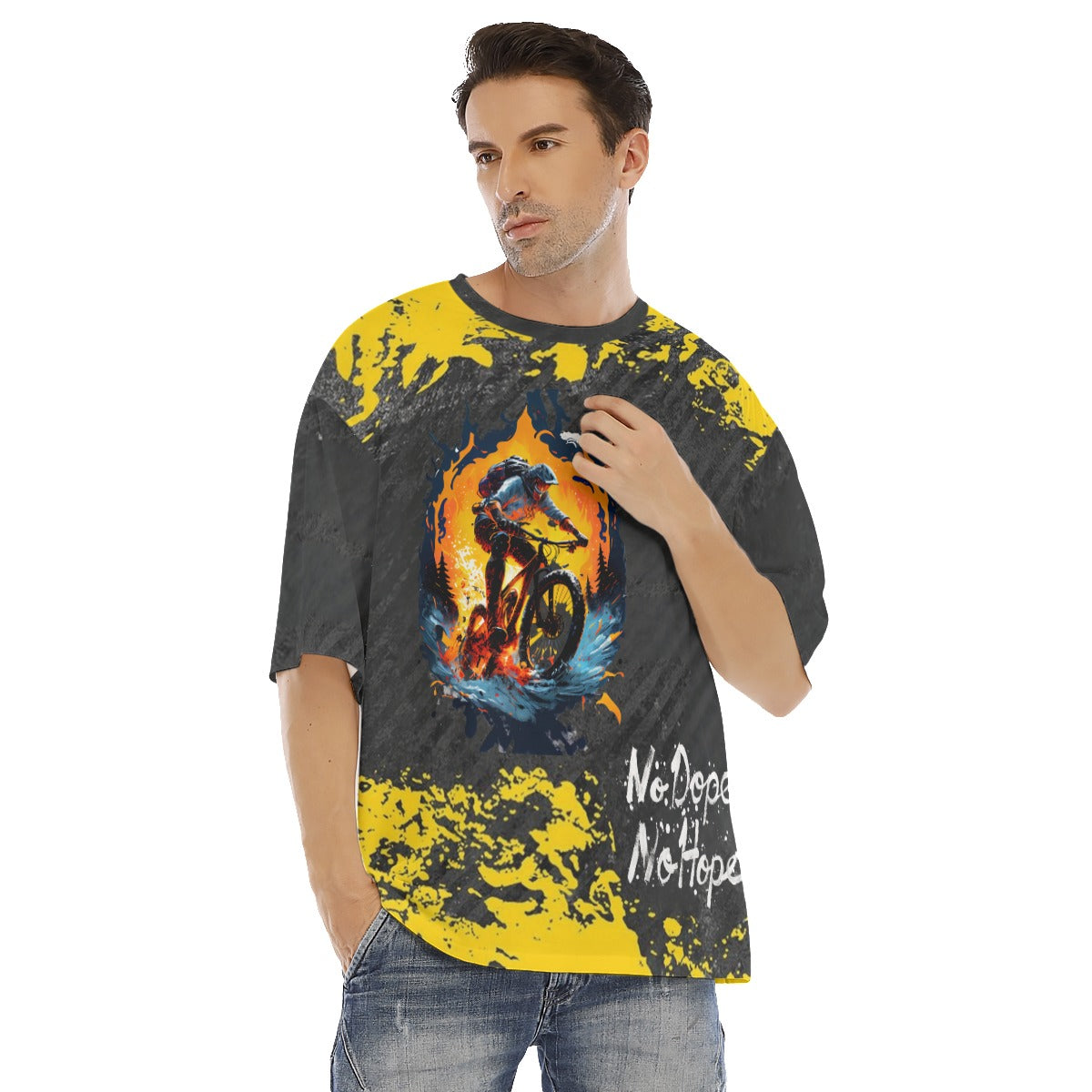 All-Over Print Men's Drop Shoulder T-shirt With Short Sleeve