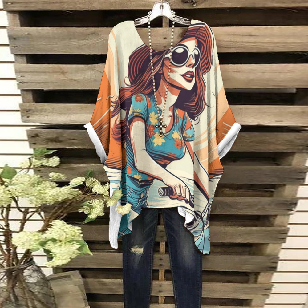 All-Over Print Women's Bat Sleeve Shirt