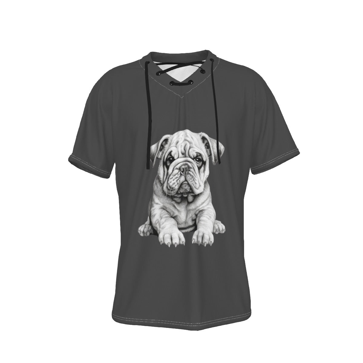 All-Over Print Men's Short Sleeve T-shirt with Neckline Tie