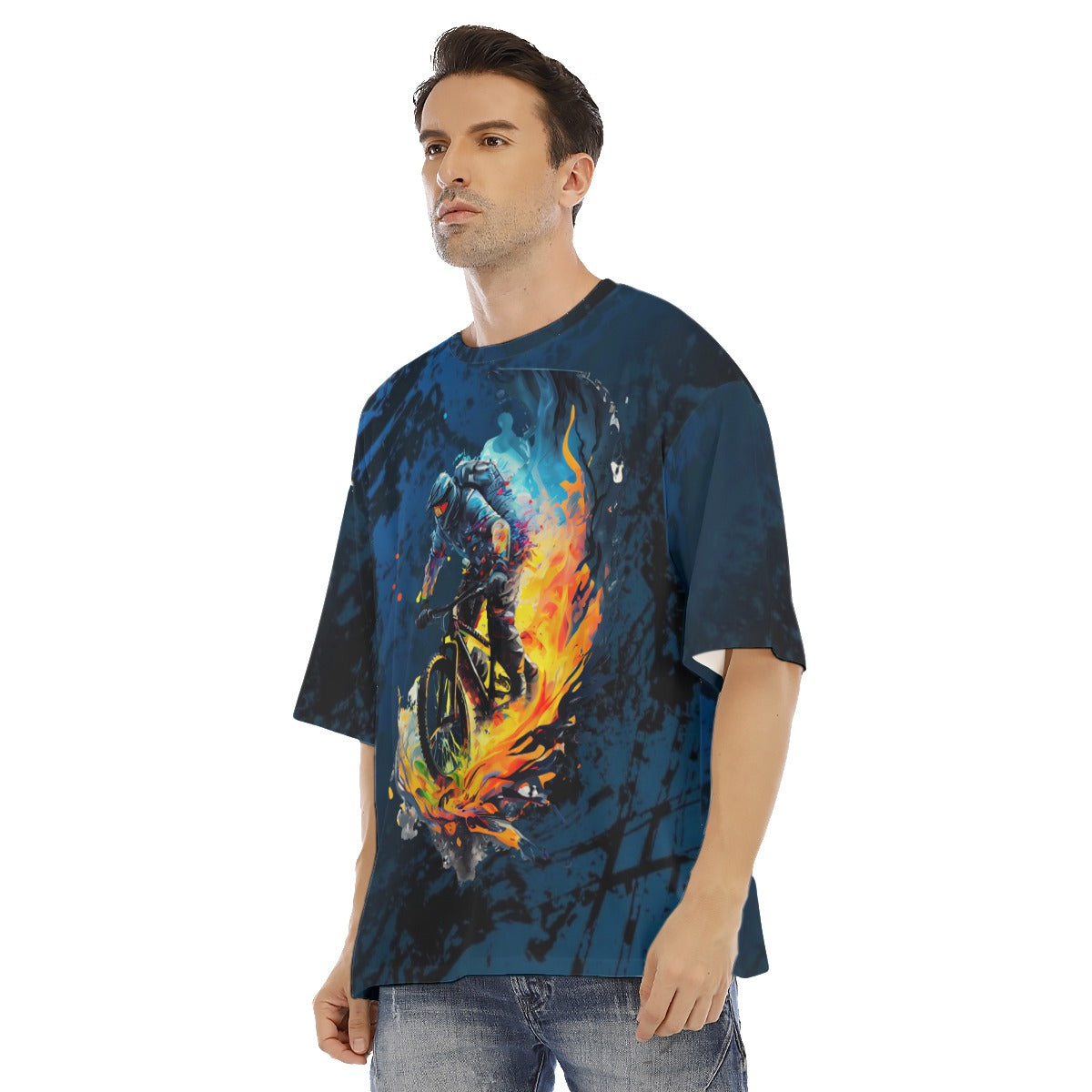 All-Over Print Men's Drop Shoulder T-shirt With Short Sleeve