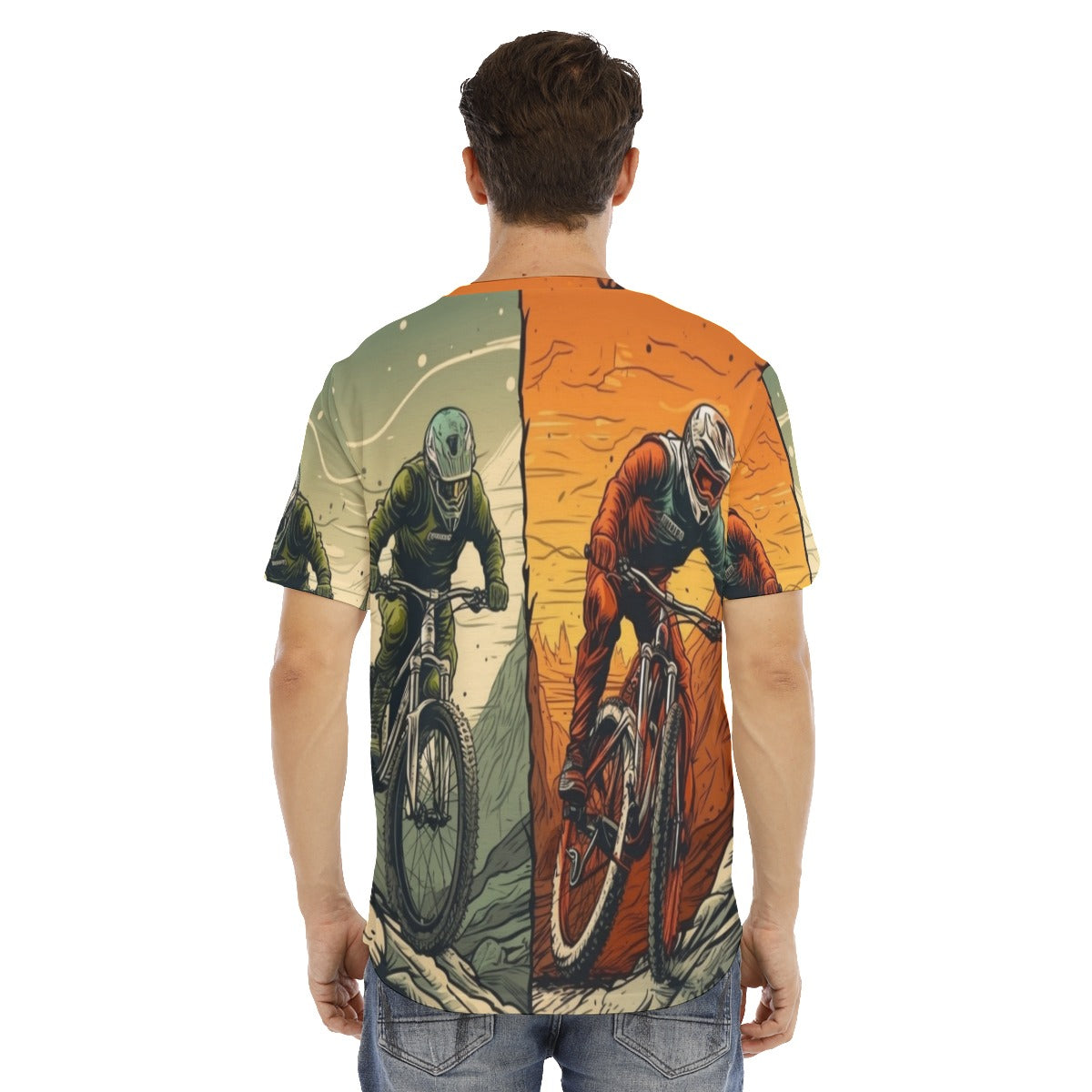 All-Over Print Men's Short Sleeve Rounded Hem T-shirt