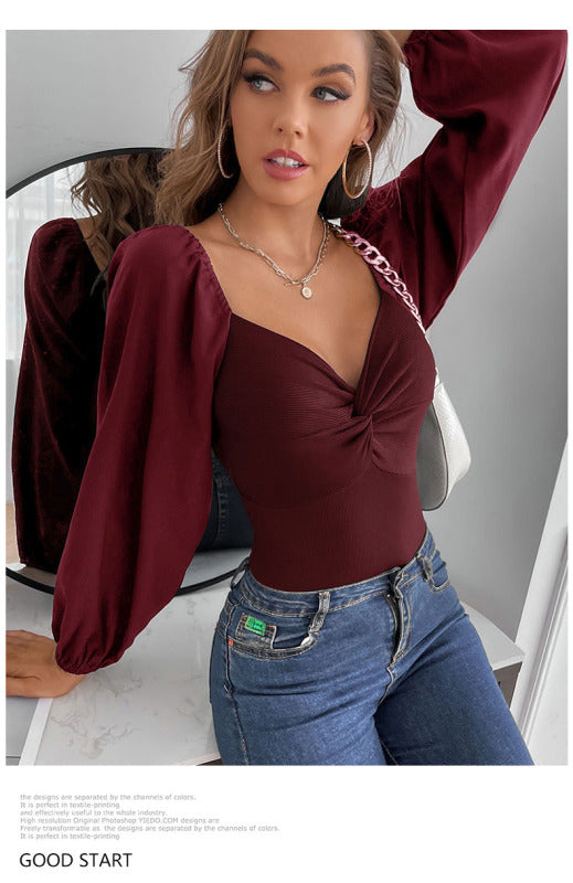 Women's Kink V-Neck Long Sleeve Bodysuit