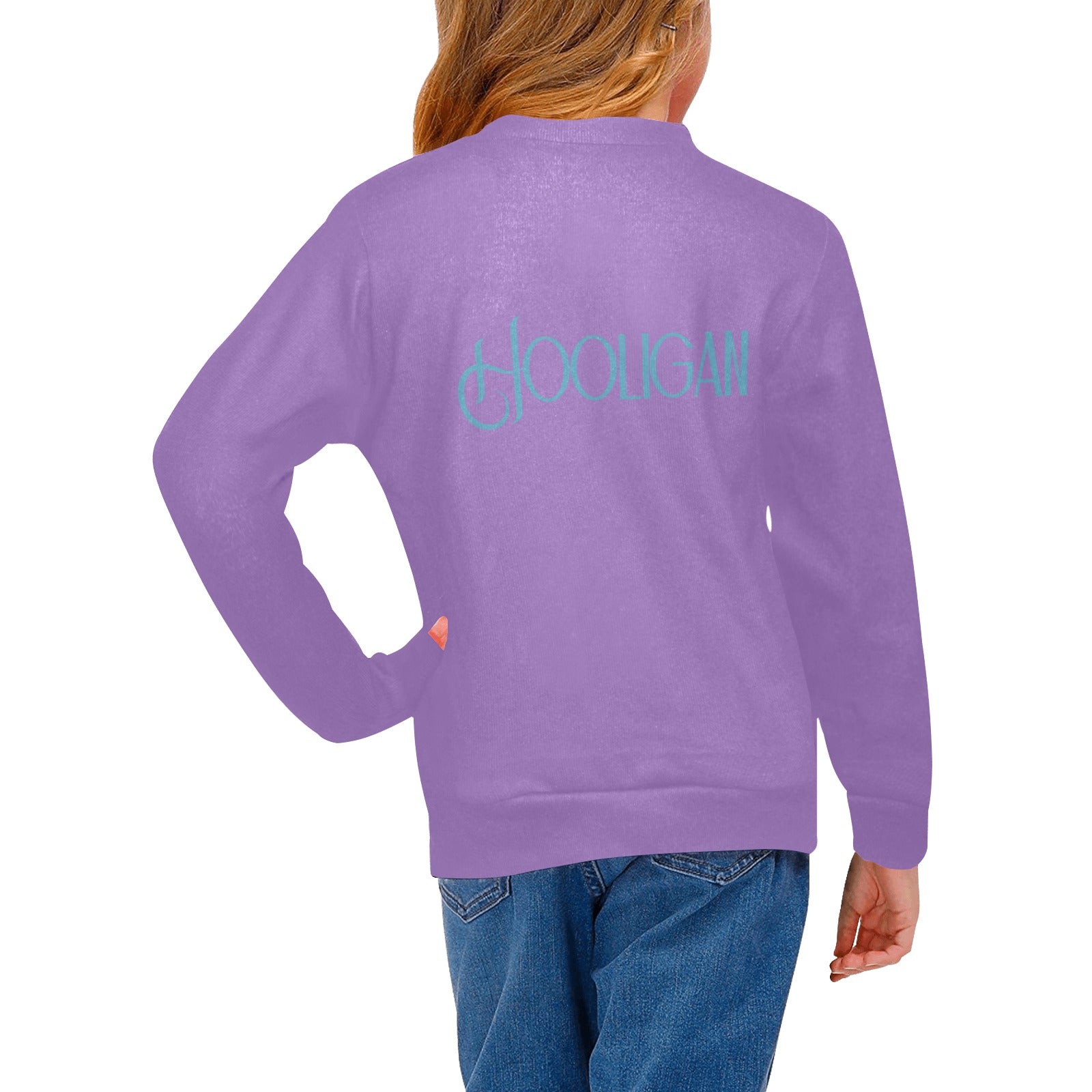 Girls' All Over Print Crew Neck Sweater(H49)