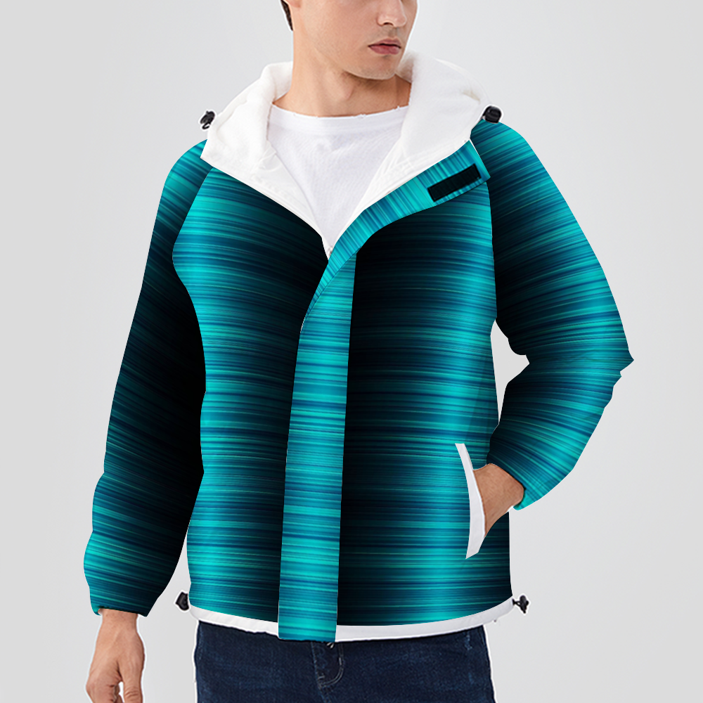 Custom Coats Full-Zip Hooded Sweatshirt All Over Print Jackets with Plush